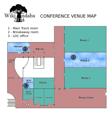 Floor map of Wiki Indaba 2014 conference venue